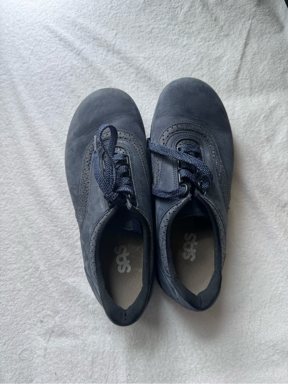SAS Blue Navy Walk Easy Walking Shoes in Nubuck Leather | 6.5 WW - Women’s